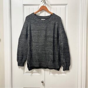 Oak + Fort Dark Grey Oversized Knit Sweater - L